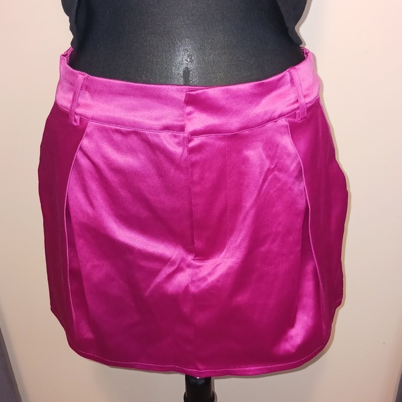 Body Central Embroidered Boho Top M Forever 21 Pink Magenta Satin Mini Skirt L - Picture 10 of 11